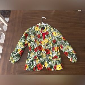 Xoxo Tropical Floral Bright Blazer XS